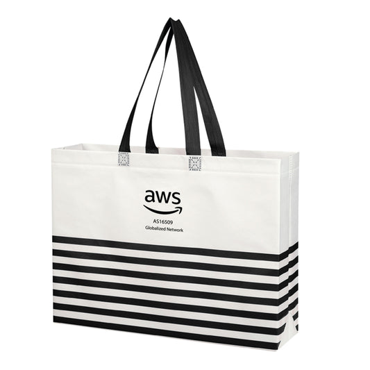 Non-Woven Horizontal Stripe Tote - AGIS